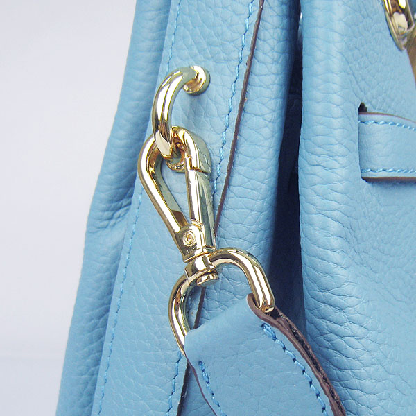 Replica Hermes New Arrival Double-duty leather handbag Light Blue 60668 - Click Image to Close